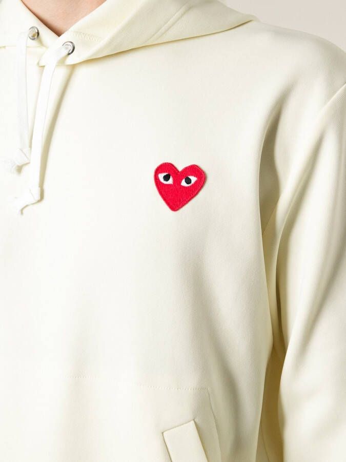 Comme Des Garçons Play embroidered logo hoodie Beige