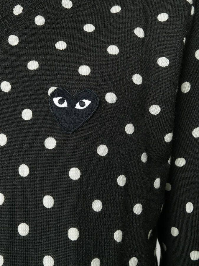 Comme Des Garçons Play geborduurde trui met hartstip Zwart