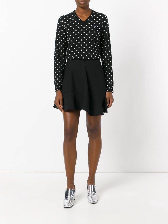 Comme Des Garçons Play gebreide polka dot trui Zwart