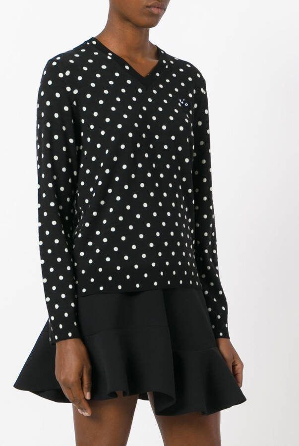 Comme Des Garçons Play gebreide polka dot trui Zwart