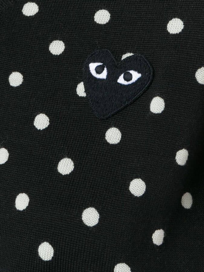 Comme Des Garçons Play gebreide polka dot trui Zwart