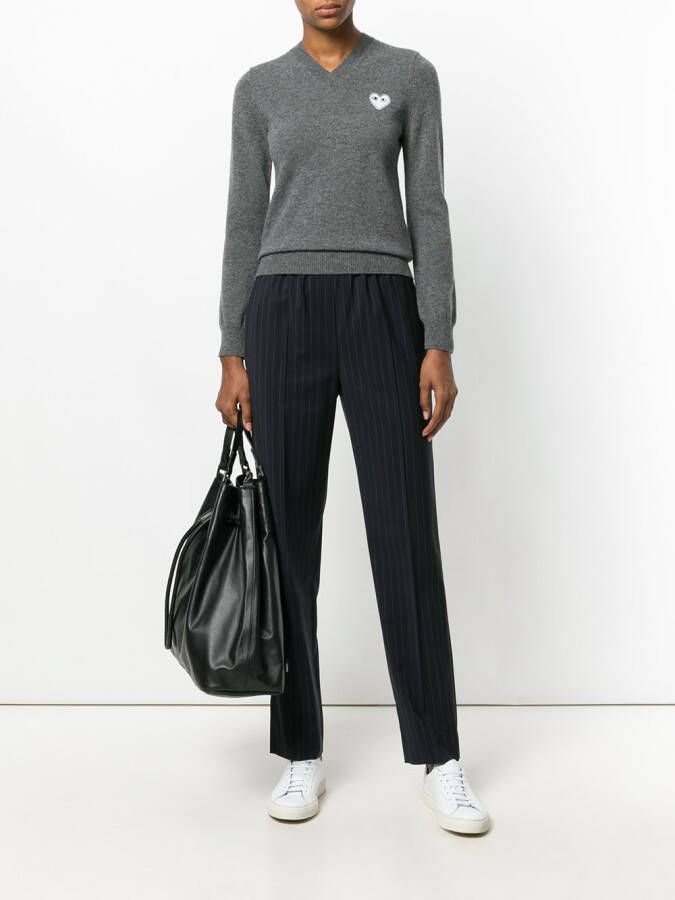 Comme Des Garçons Play gebreide trui met hartlogo Grijs