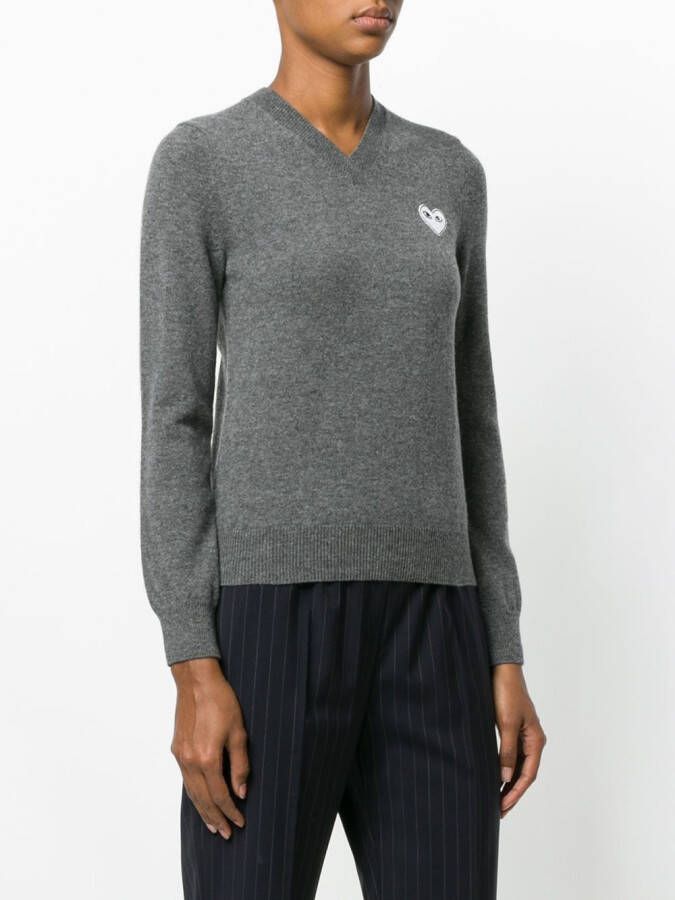 Comme Des Garçons Play gebreide trui met hartlogo Grijs