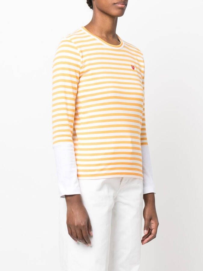 Comme Des Garçons Play Gestreept T-shirt Geel
