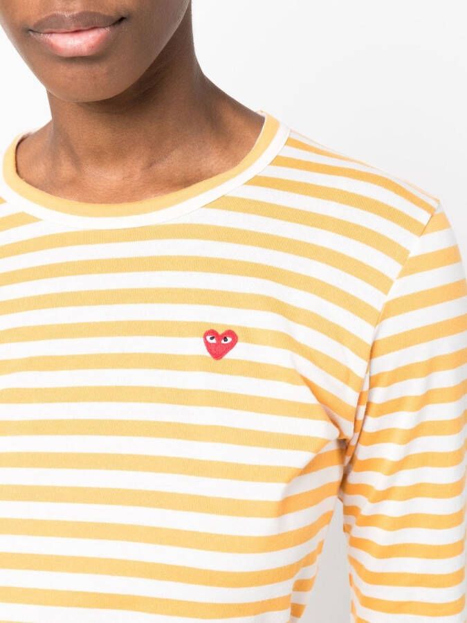 Comme Des Garçons Play Gestreept T-shirt Geel