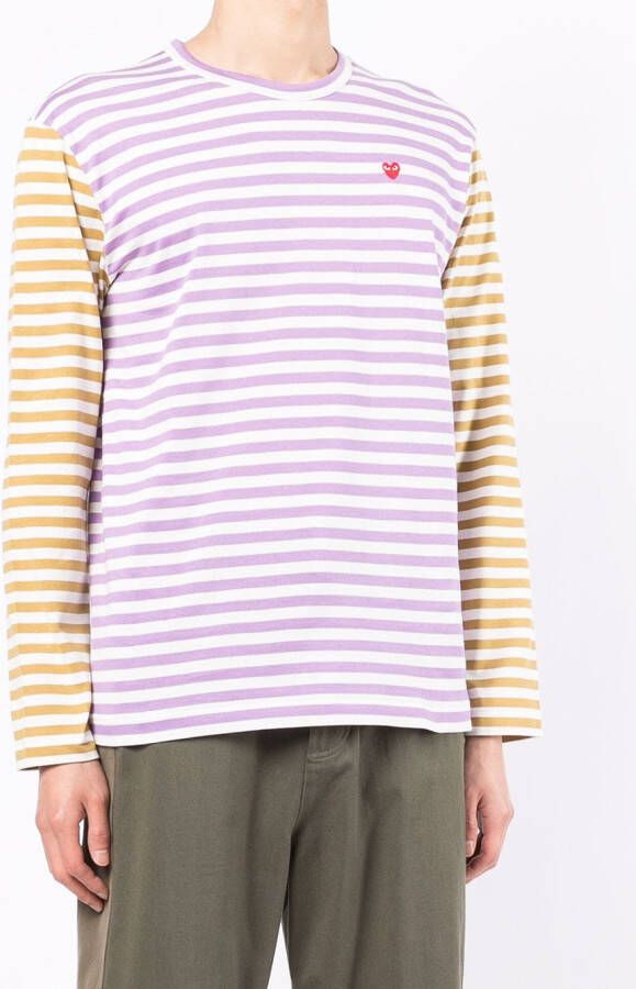 Comme Des Garçons Play Gestreept T-shirt Paars