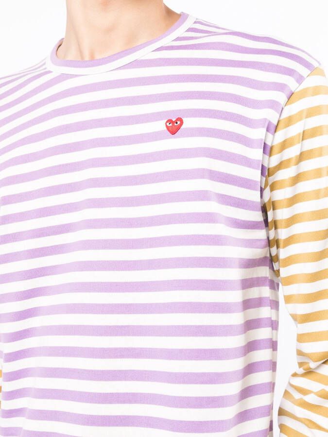 Comme Des Garçons Play Gestreept T-shirt Paars