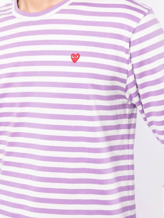Comme Des Garçons Play Gestreept T-shirt Paars