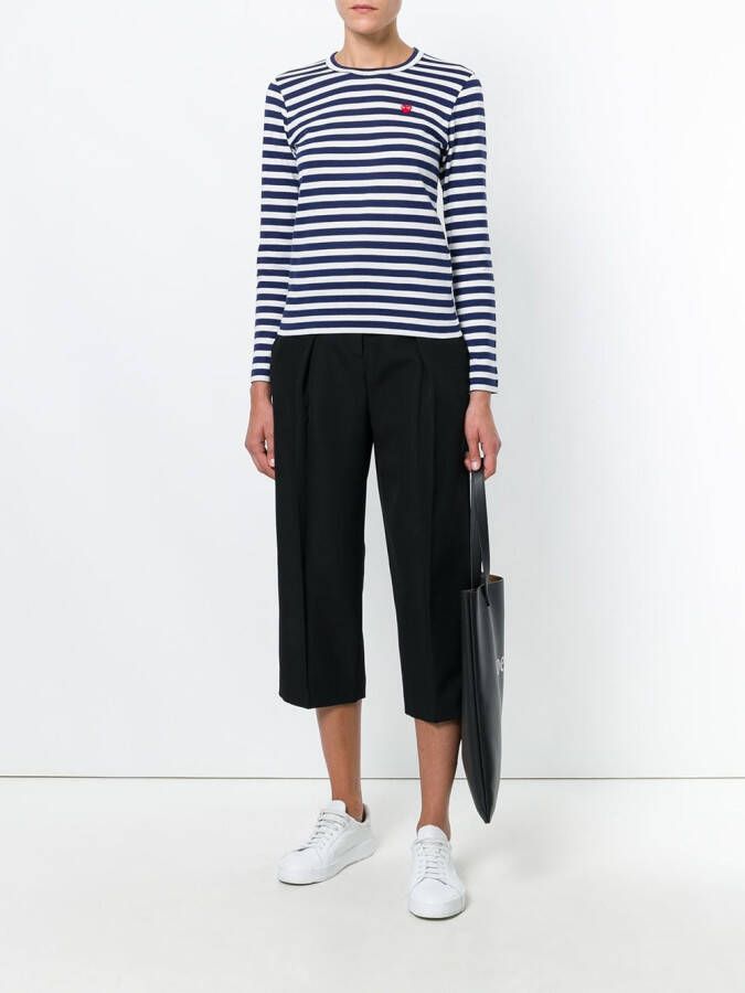Comme Des Garçons Play gestreepte T-shirt Wit