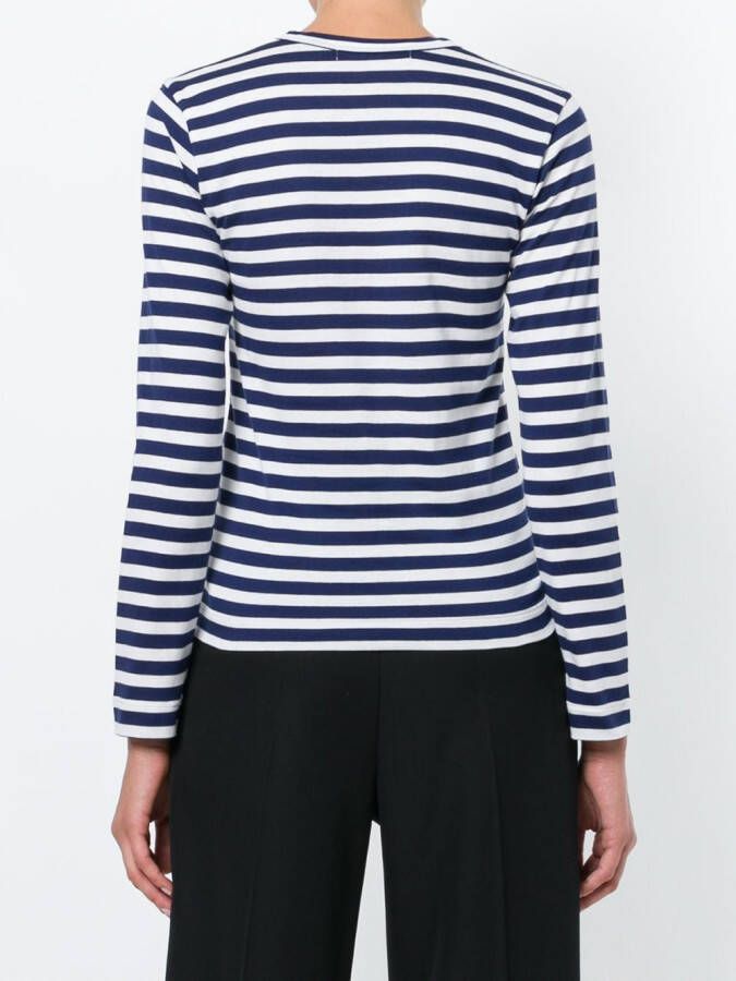 Comme Des Garçons Play gestreepte T-shirt Wit