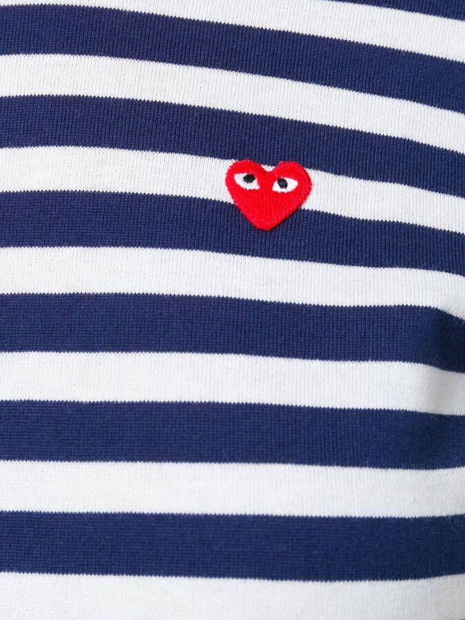 Comme Des Garçons Play gestreepte T-shirt Wit