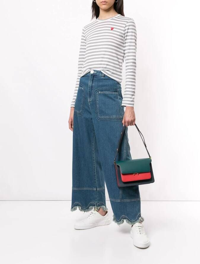 Comme Des Garçons Play Gestreepte top Grijs