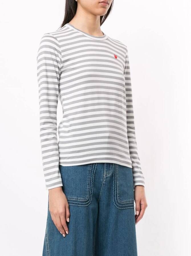 Comme Des Garçons Play Gestreepte top Grijs