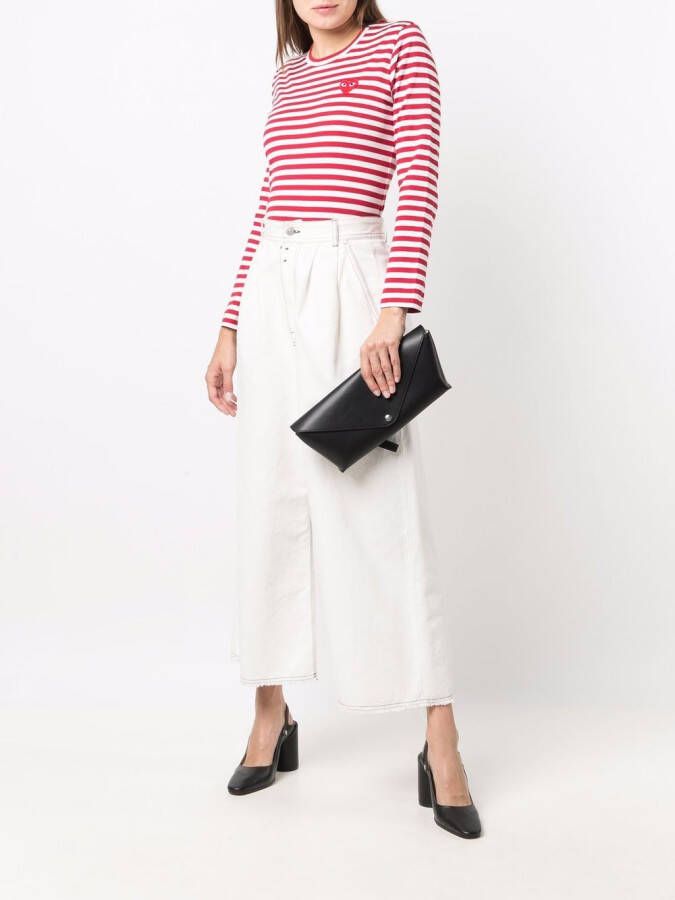 Comme Des Garçons Play Gestreepte top Rood