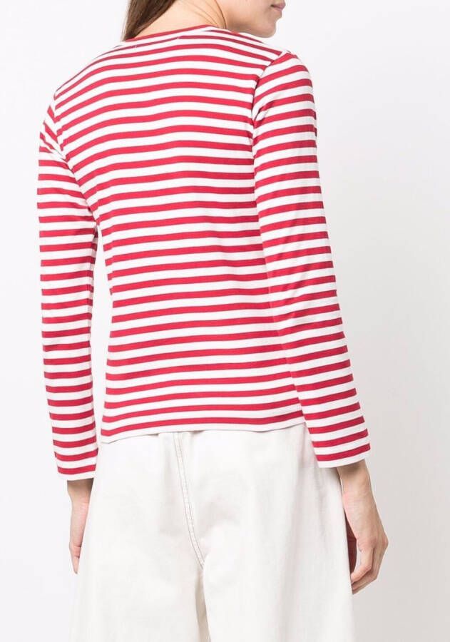 Comme Des Garçons Play Gestreepte top Rood