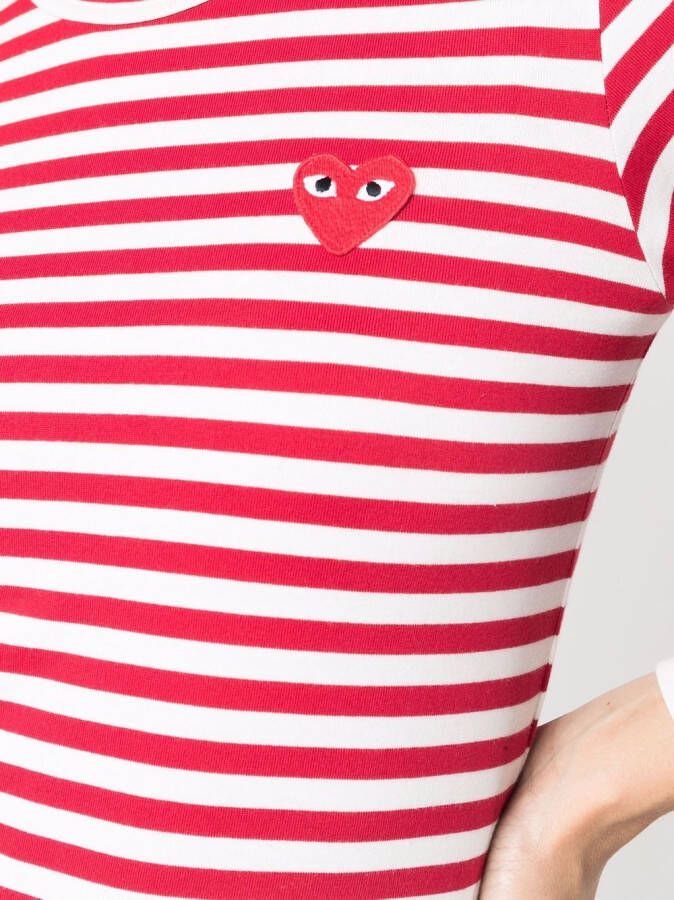 Comme Des Garçons Play Gestreepte top Rood