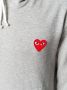 Comme Des Garçons Play hart logo hoodie heren katoen XXL Grijs - Thumbnail 5
