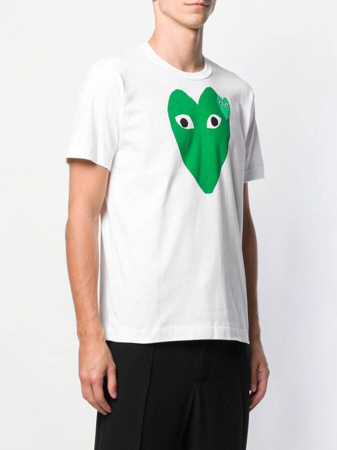 Comme Des Garçons Play heart logo T-shirt Wit