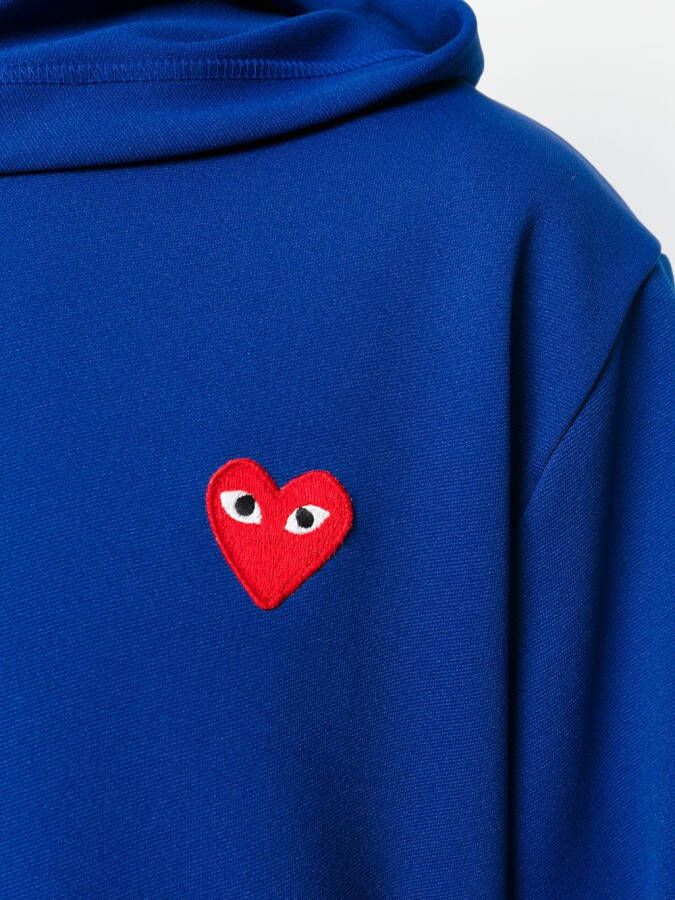Comme Des Garçons Play heart logo trekkoord hoodie Blauw
