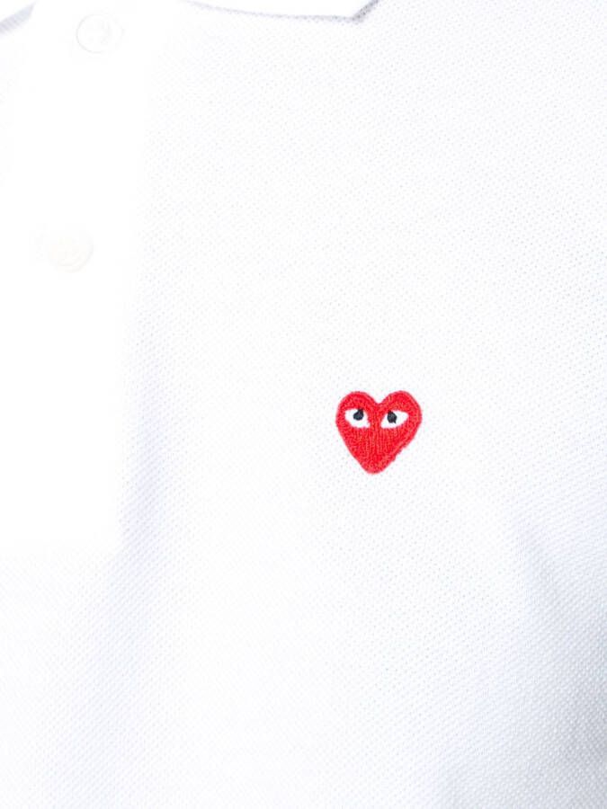 Comme Des Garçons Play heart patch polo shirt Wit