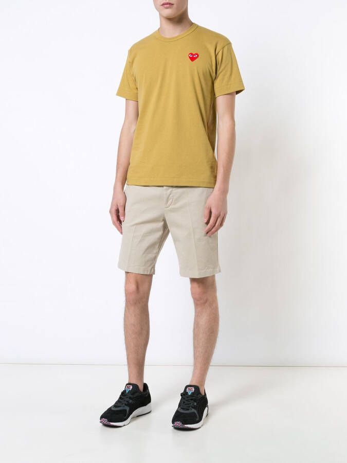 Comme Des Garçons Play heart patch T-shirt Geel