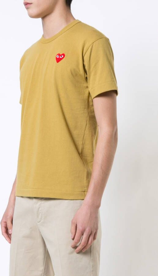 Comme Des Garçons Play heart patch T-shirt Geel
