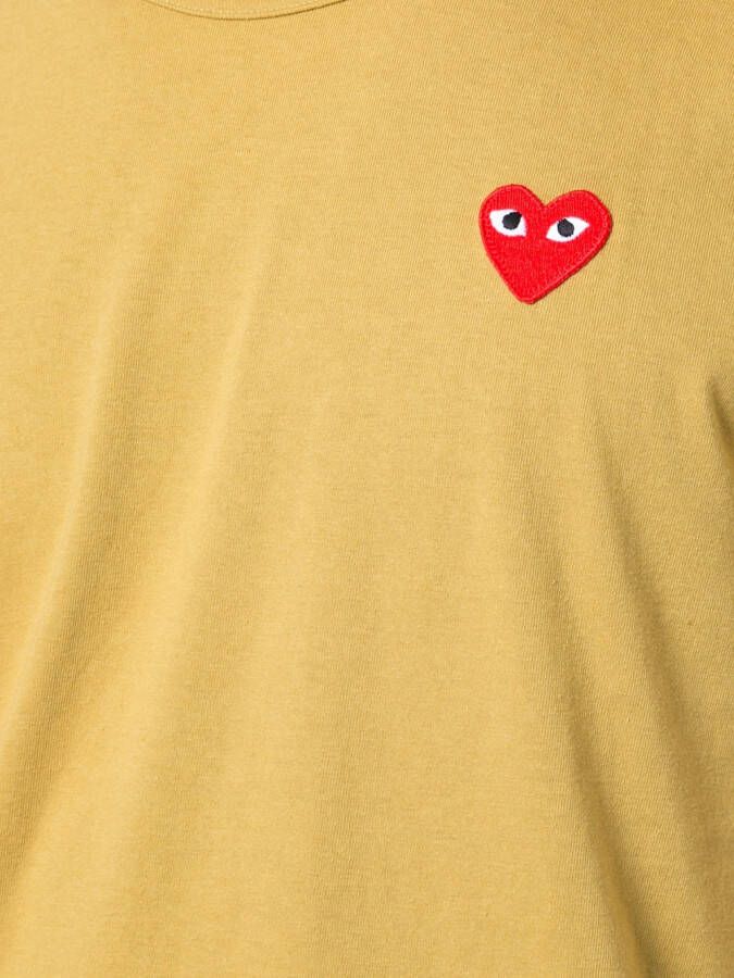 Comme Des Garçons Play heart patch T-shirt Geel