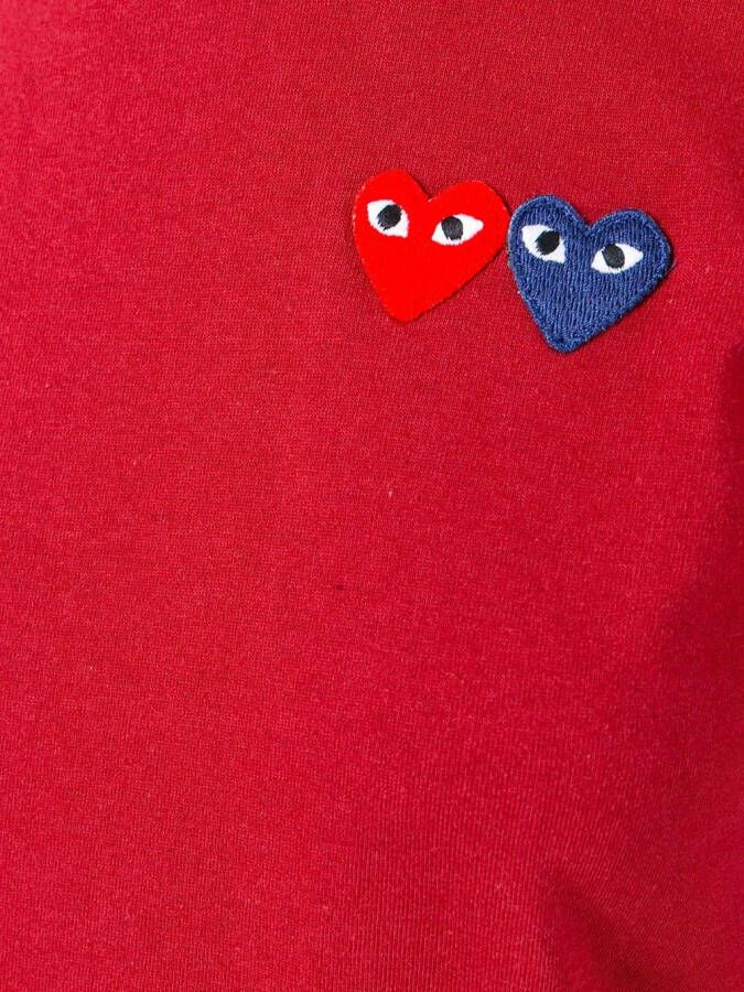 Comme Des Garçons Play heart patch T-shirt Rood