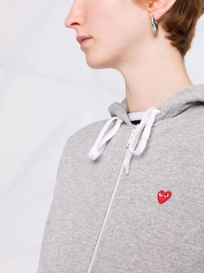 Comme Des Garçons Play Hoodie met borduurwerk Grijs