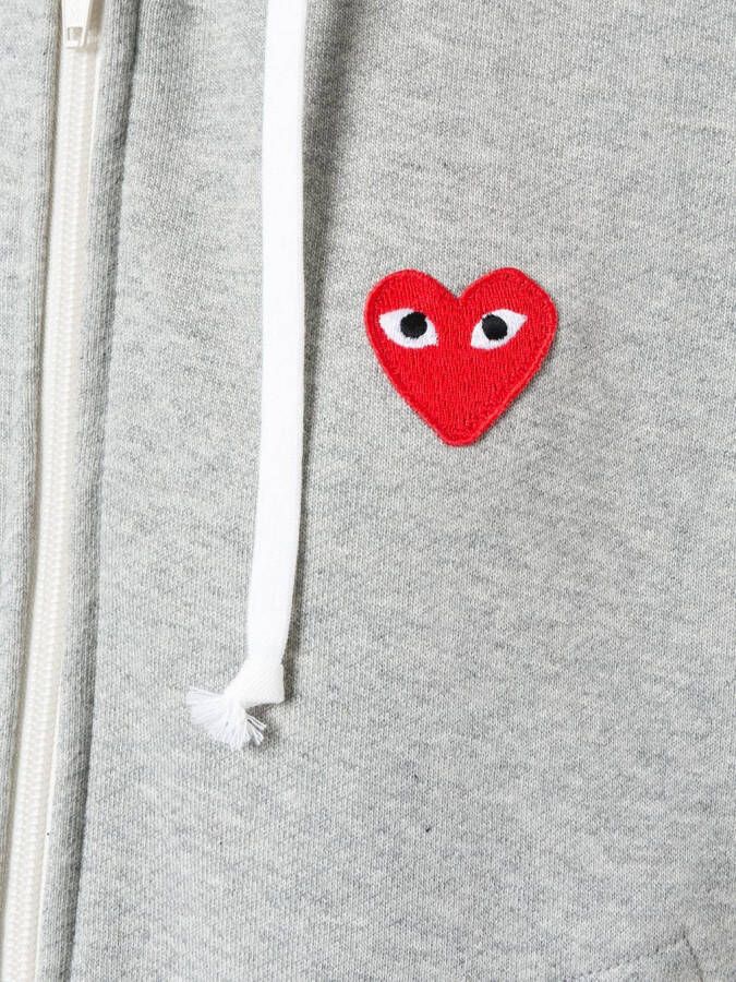 Comme Des Garçons Play hoodie met geborduurd logo Grijs