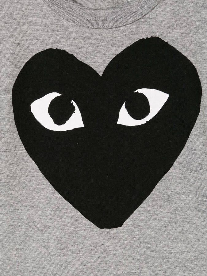 Comme Des Garçons Play Kids T-shirt met hart en logoprint Grijs