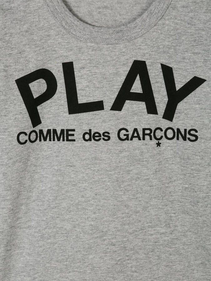 Comme Des Garçons Play Kids printed logo T-shirt Grijs