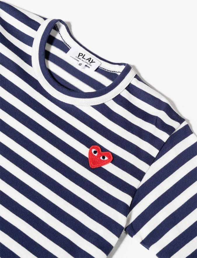 Comme Des Garçons Play Kids T-shirt met logopatch Blauw