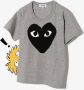 Comme Des Garçons Play Kids T-shirt met logoprint Grijs - Thumbnail 4