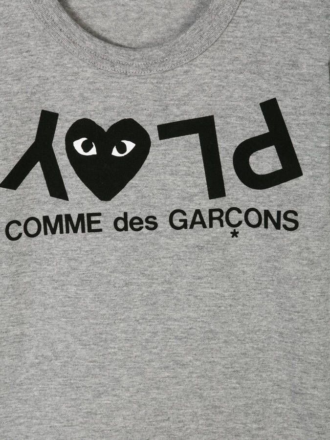Comme Des Garçons Play Kids T-shirt met logoprint Grijs