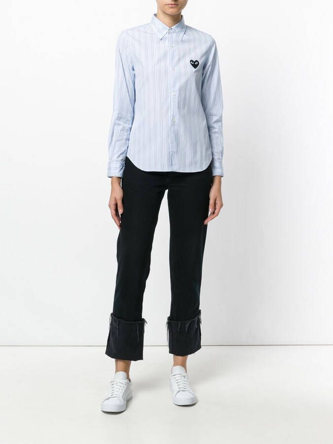 Comme Des Garçons Play klassiek gestreepte overhemd Blauw