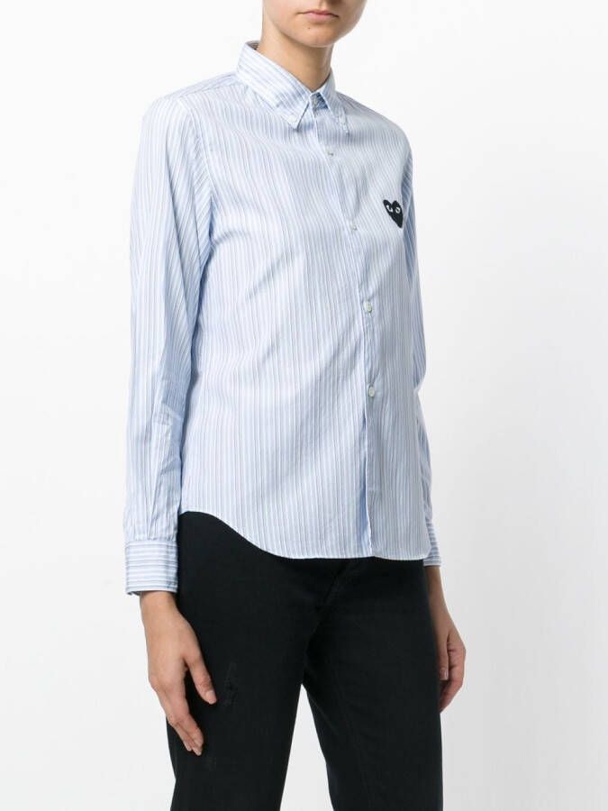 Comme Des Garçons Play klassiek gestreepte overhemd Blauw