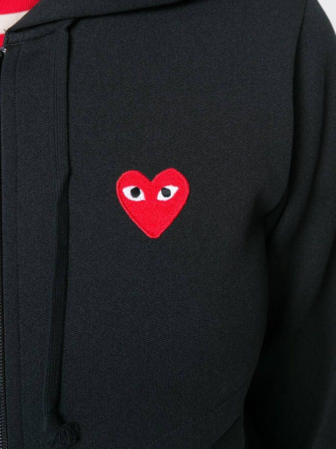 Comme Des Garçons Play logo patch hoodie Zwart