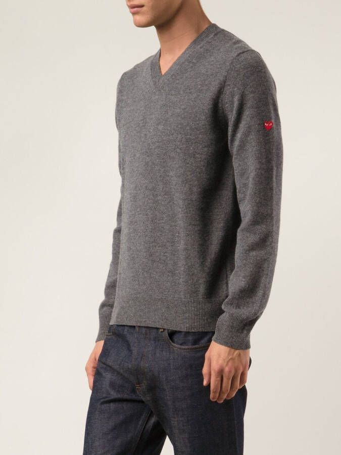 Comme Des Garçons Play mini-halssweater met v-hals Grijs