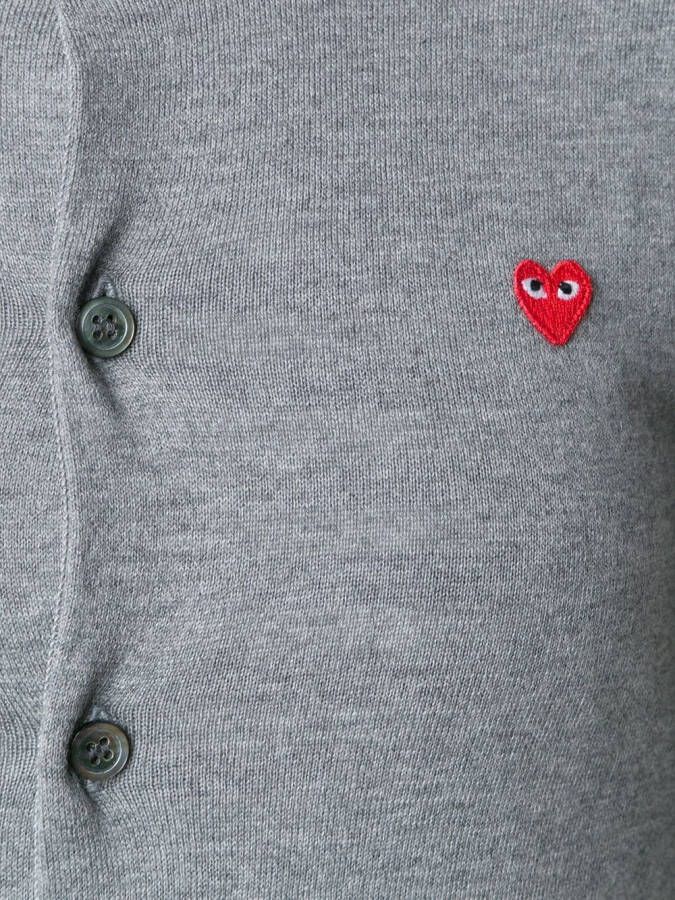 Comme Des Garçons Play mini heart logo cardigan Grijs