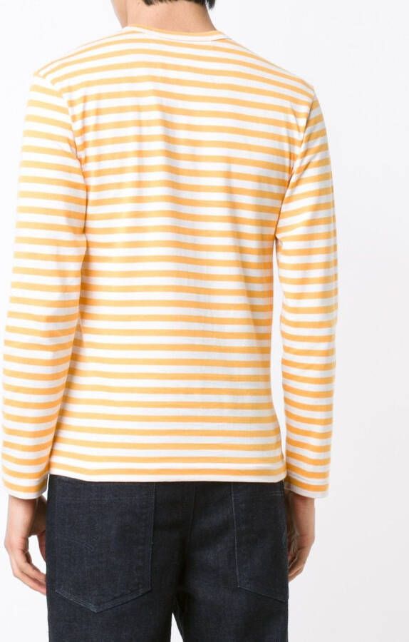 Comme Des Garçons Play mini heart striped T-shirt Geel