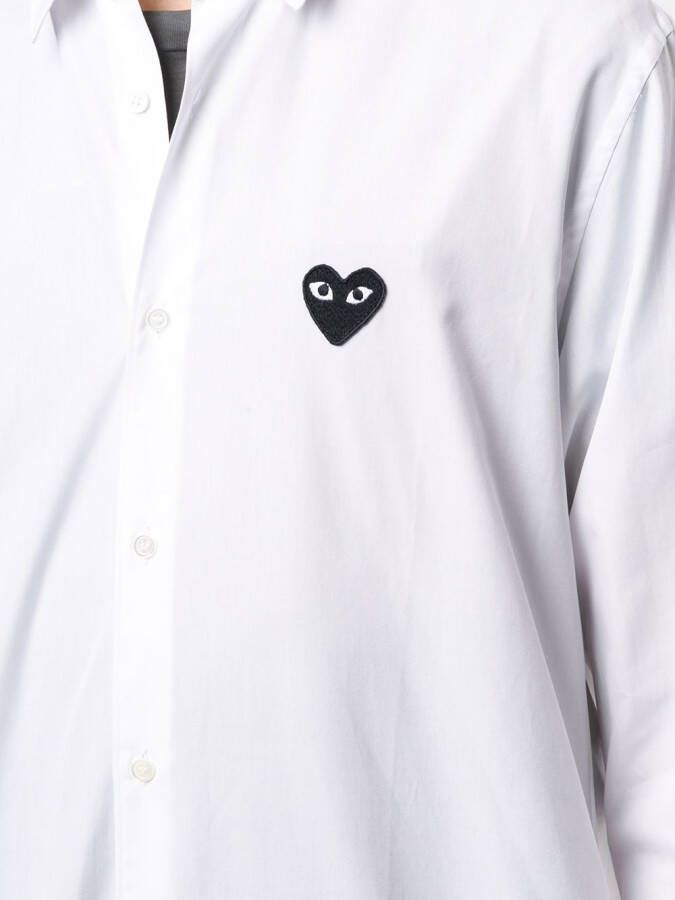 Comme Des Garçons Play Overhemd met geborduurd logo Wit