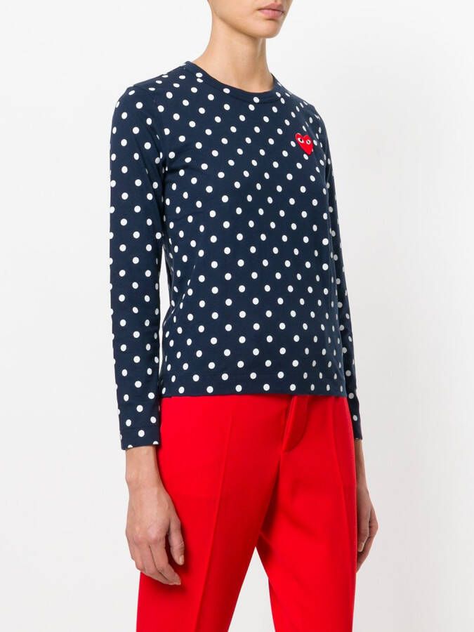 Comme Des Garçons Play polka dot heart logo T-shirt Veelkleurig