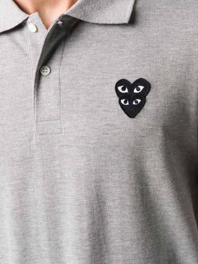 Comme Des Garçons Play Poloshirt met dubbel hart Grijs