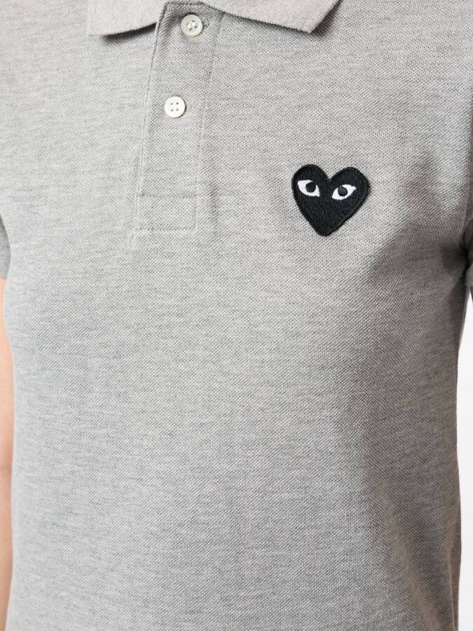 Comme Des Garçons Play Poloshirt met geborduurd logo Grijs