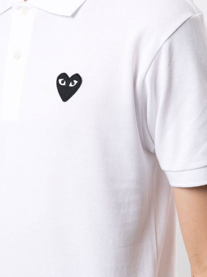 Comme Des Garçons Play Poloshirt met geborduurd logo Wit