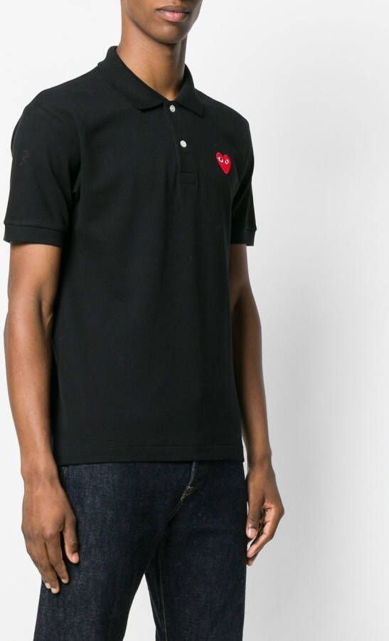 Comme Des Garçons Play Poloshirt met hartprint Zwart