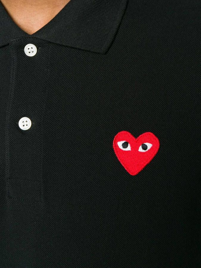 Comme Des Garçons Play Poloshirt met hartprint Zwart