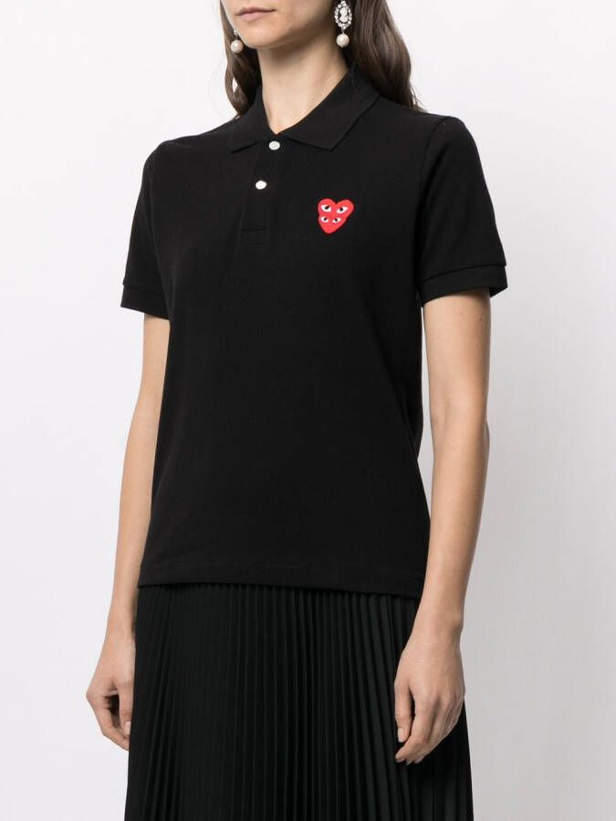 Comme Des Garçons Play Poloshirt met logopatch Zwart