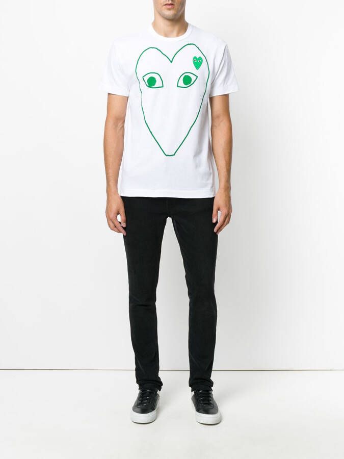 Comme Des Garçons Play print T-shirt Wit